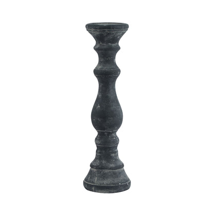 Amalfi Large Grey Column Candle Holder Grey Ceramic 23323