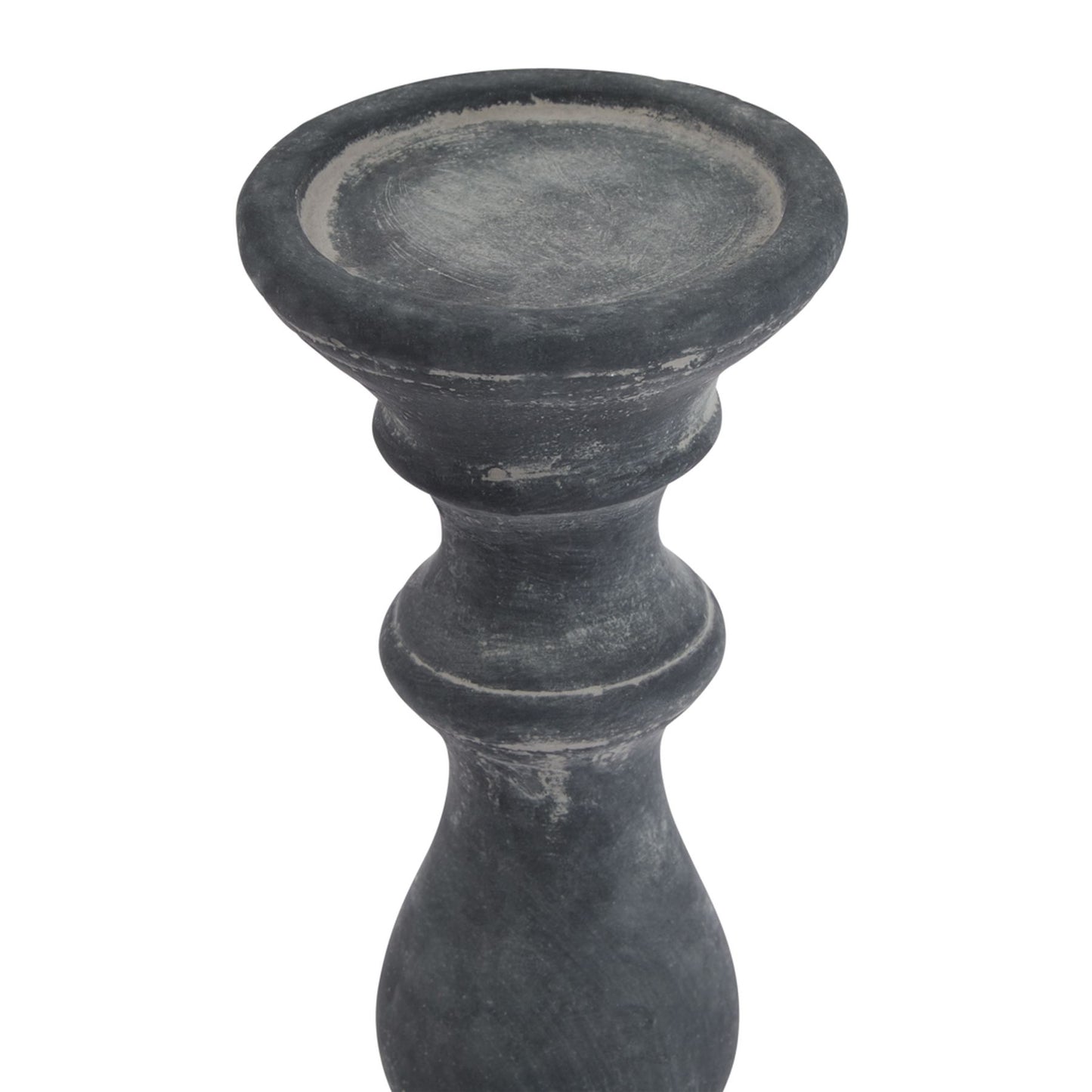 Amalfi Grey Column Candle Holder Grey Ceramic 23324