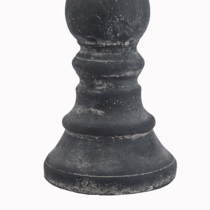 Amalfi Grey Column Candle Holder Grey Ceramic 23324