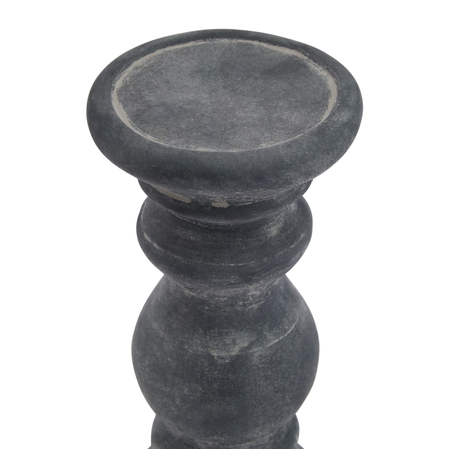 Amalfi Small Grey Column Candle Holder Grey Ceramic 23325