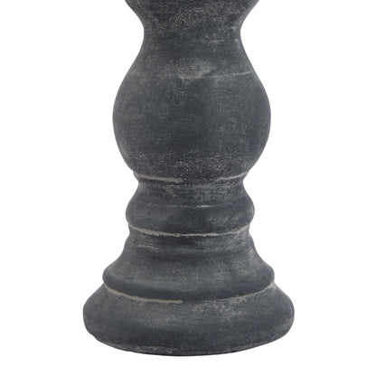 Amalfi Small Grey Column Candle Holder Grey Ceramic 23325