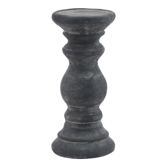 Amalfi Small Grey Column Candle Holder Grey Ceramic 23325