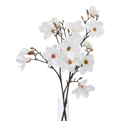 The Natural Garden Collection White Magnolia Stem White Plastic 23383