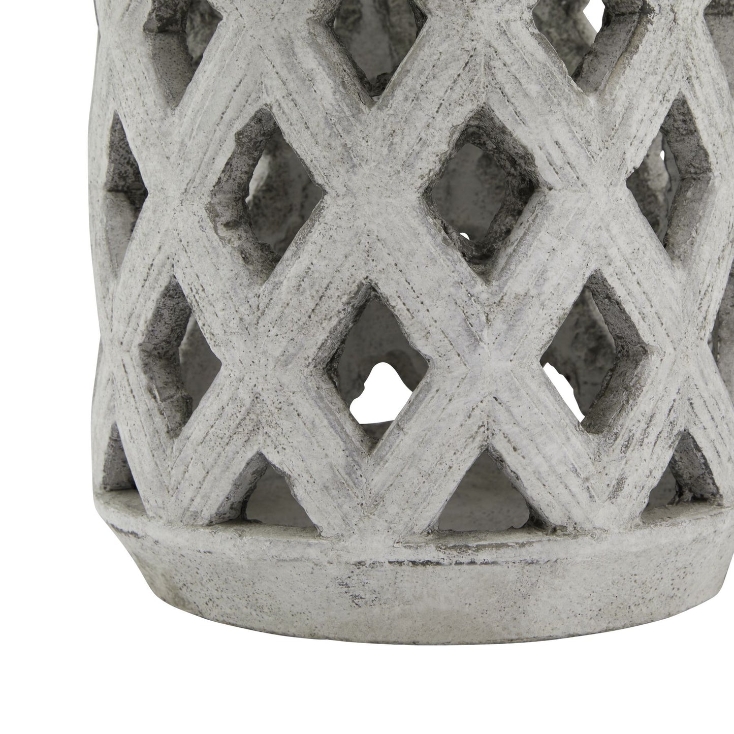 Athena Stone Large Lattice Lantern White Ceramic 23631