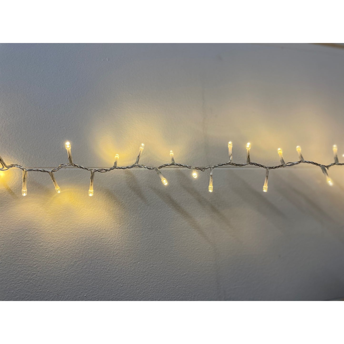 13.6m/44ft 6in Plug In Led Warm White Christmas String Light White Plastic 23677