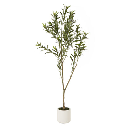 Apulia Olive Tree In White Pot 150 Cm Brown Plastic 23711