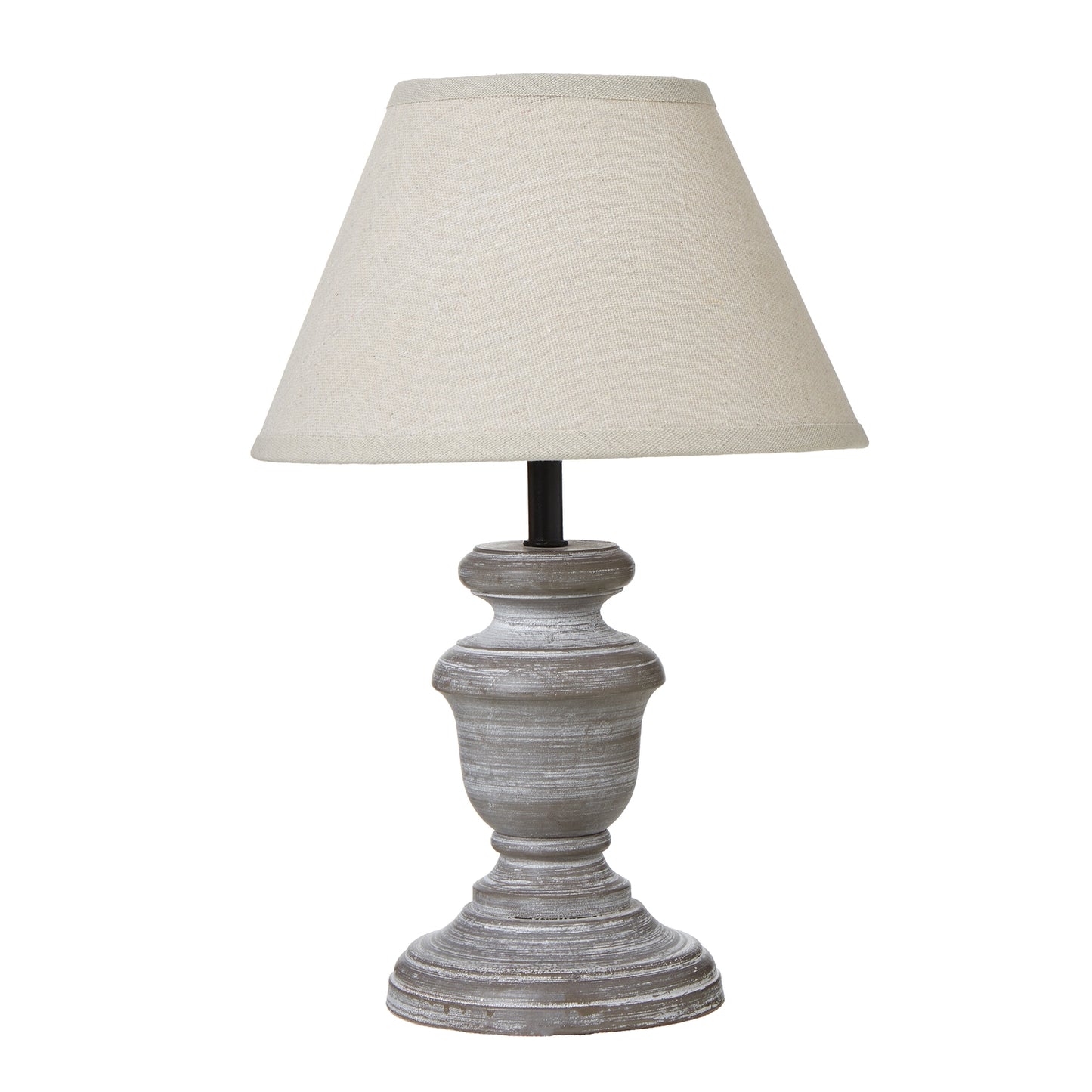 Belluno Urn Table Lamp With Linen Shade Grey Wood 23887