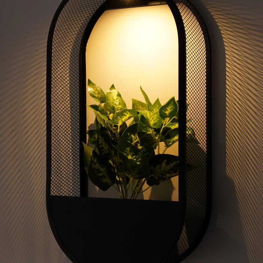 Solar Powered Wall Pot Light - Integrated Plant Pot - Warm & Cool White - Waterproof - Wireless Outdoor Lighting