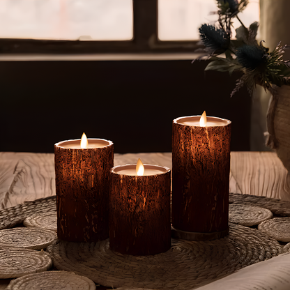 Flameless Block Candles - LED Lights Flicker Like Real Flames - Safe - Stylish & Energy-Efficient - Multiple Designs & Sizes - Perfect for Home Décor or Events