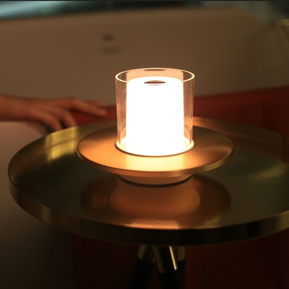 Candle Lamp - Rechargeable Gesture-Control Table Lamp - Gold/Silver - Portable & Elegant Design - Adjustable Warm Light