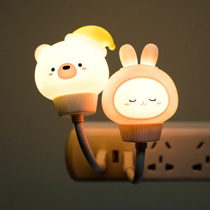 Night Light - Cute Animal Design - Cozy Warm White LED Light - USB Powered - Remote Control with Timer & Adjustable Brightness - Perfect Gift