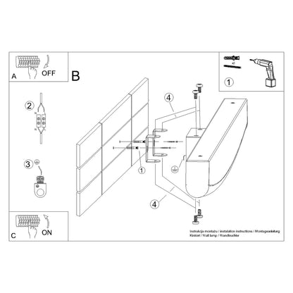 Modern LED Wall Sconce - 8W 3000K - Slim Arc Design - White Metal - 60x5.5x7 cm