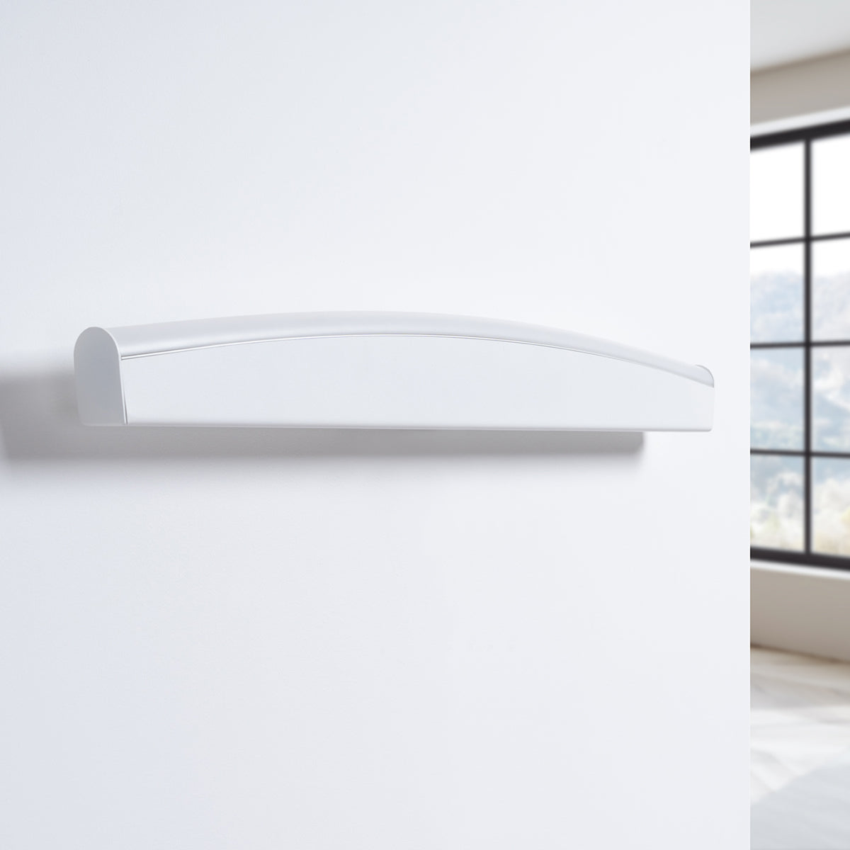 Modern LED Wall Sconce - 8W 3000K - Slim Arc Design - White Metal - 60x5.5x7 cm