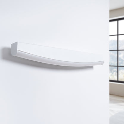 Modern LED Wall Sconce - 8W 3000K - Slim Arc Design - White Metal - 60x5.5x7 cm