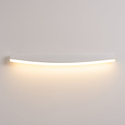 Modern LED Wall Sconce - 8W 3000K - Slim Arc Design - White Metal - 60x5.5x7 cm