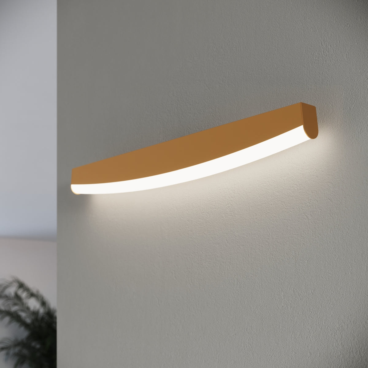 Modern Gold LED Wall Sconce - 8W 3000K - Arc Design - Aluminum & PVC - 60x5.5x7 cm