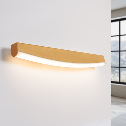 Modern Gold LED Wall Sconce - 8W 3000K - Arc Design - Aluminum & PVC - 60x5.5x7 cm