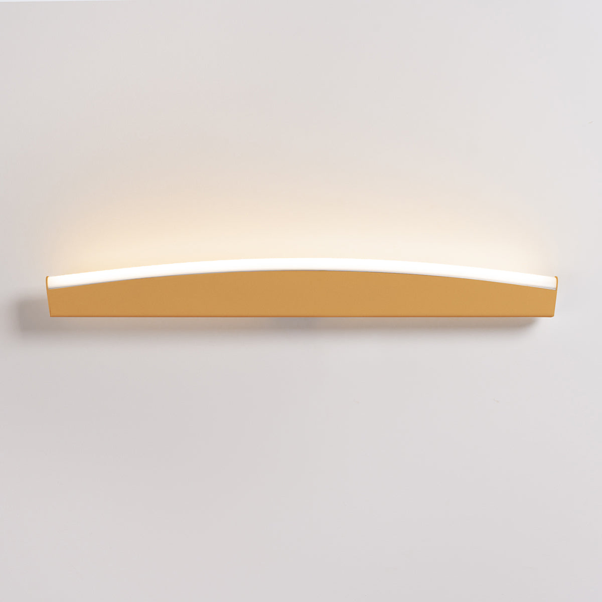 Modern Gold LED Wall Sconce - 8W 3000K - Arc Design - Aluminum & PVC - 60x5.5x7 cm