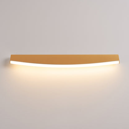 Modern Gold LED Wall Sconce - 8W 3000K - Arc Design - Aluminum & PVC - 60x5.5x7 cm