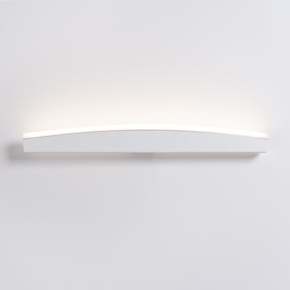 Modern White LED Wall Sconce - 8W 4000K - Arc Design - Aluminum & PVC - 60x5.5x7 cm