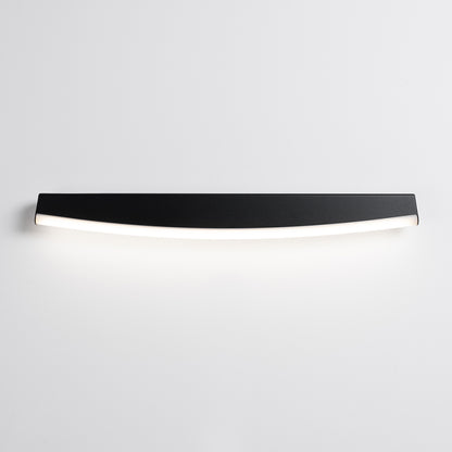 Modern Black LED Wall Sconce - 8W 4000K - Arc Design - Aluminum & PVC - 60x5.5x7 cm