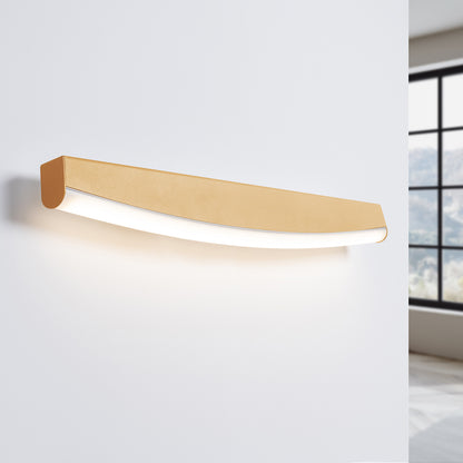 Modern Gold LED Wall Sconce - 8W 4000K - Arc Design - Aluminum & PVC - 60x5.5x7 cm