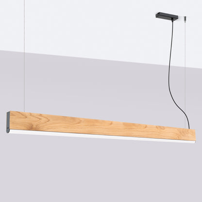 LYKKE Pendant Lamp - Oak Wood - 36W LED 3000K - Modern Rectangular Design - 150x3.5x150 cm