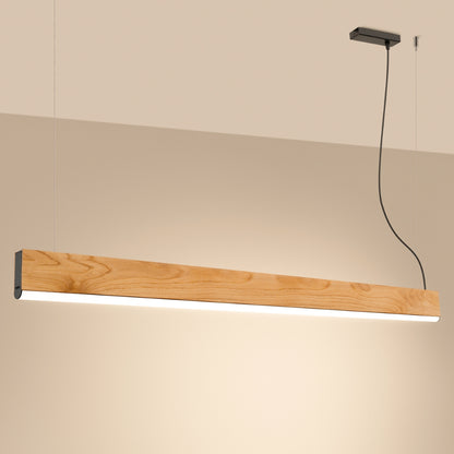 LYKKE Pendant Lamp - Oak Wood - 36W LED 3000K - Modern Rectangular Design - 150x3.5x150 cm