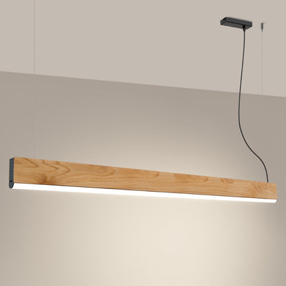 LYKKE Pendant Lamp - Oak Wood - 36W LED 4000K - Modern Rectangular Design - 150x3.5x150 cm