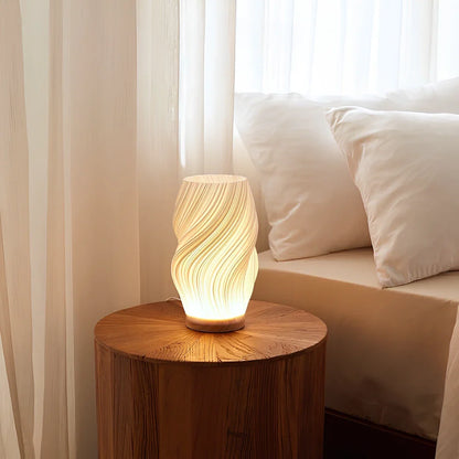 Serene Wavecrest Lamp - USB Powered - Dimmable - Warm/Natural Light - Wave-Inspired Shade - Multiple Sizes