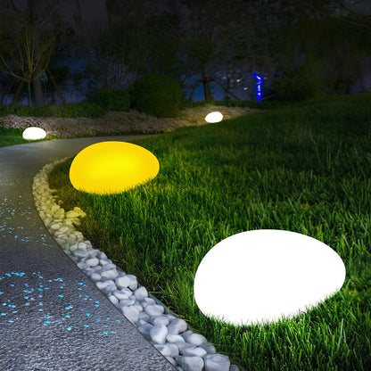 Cobblestone Garden Light - Weather-Resistant & Cordless - 16 Color Options with Remote Control - LED Bulbs - 10-16 Hours Wireless Illumination