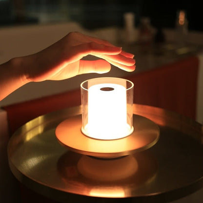 Candle Lamp - Rechargeable Gesture-Control Table Lamp - Gold/Silver - Portable & Elegant Design - Adjustable Warm Light