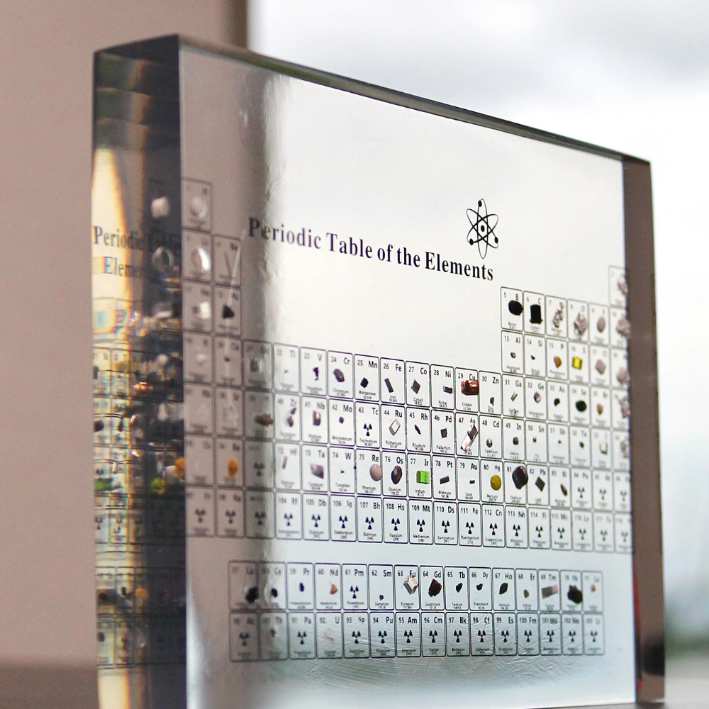 Elements Periodic Table - 83 Authentic Elements - Acrylic Display with LED Lighting