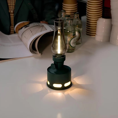 Vintage LED Lantern - Blow-to-Extinguish - Rechargeable USB-C - 160-Hour Battery - Smart Tilt-Off - Multi-Level Brightness - Classic Design