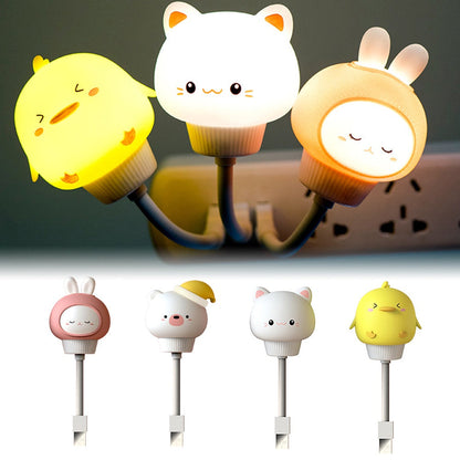 Night Light - Cute Animal Design - Cozy Warm White LED Light - USB Powered - Remote Control with Timer & Adjustable Brightness - Perfect Gift