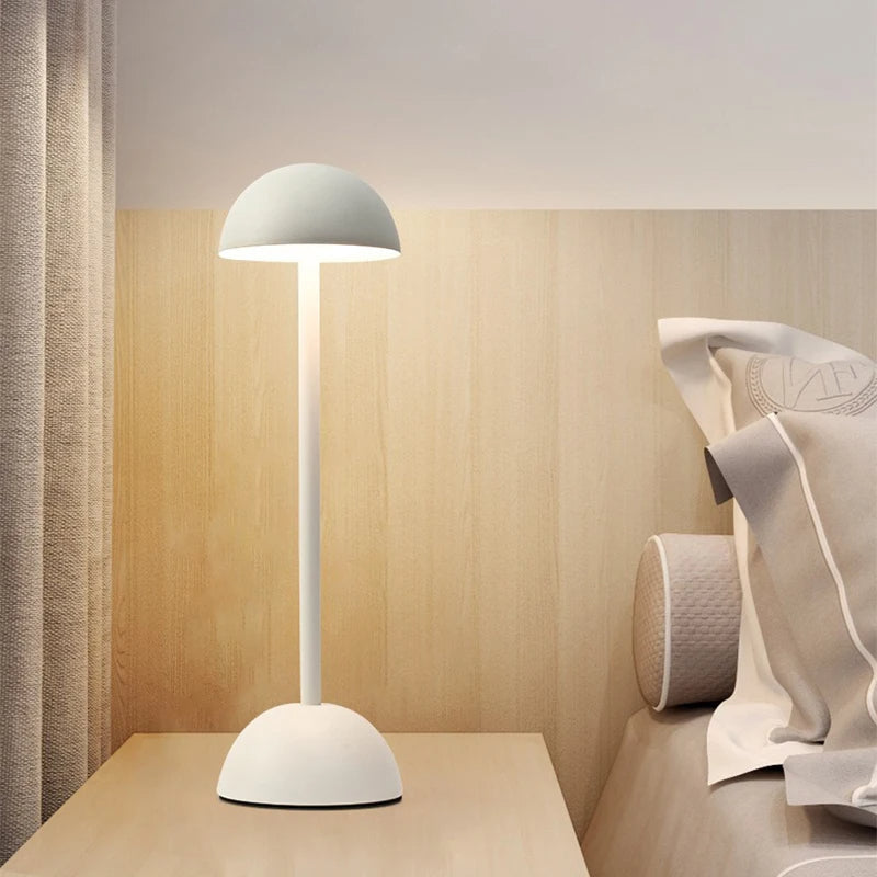 Nordic Minimalist Table Lamp – Rechargeable & Cordless – 10-16 Hours Battery Life – Adjustable Lighting (Warm, Natural, Cool White) – Sleek Iron Design