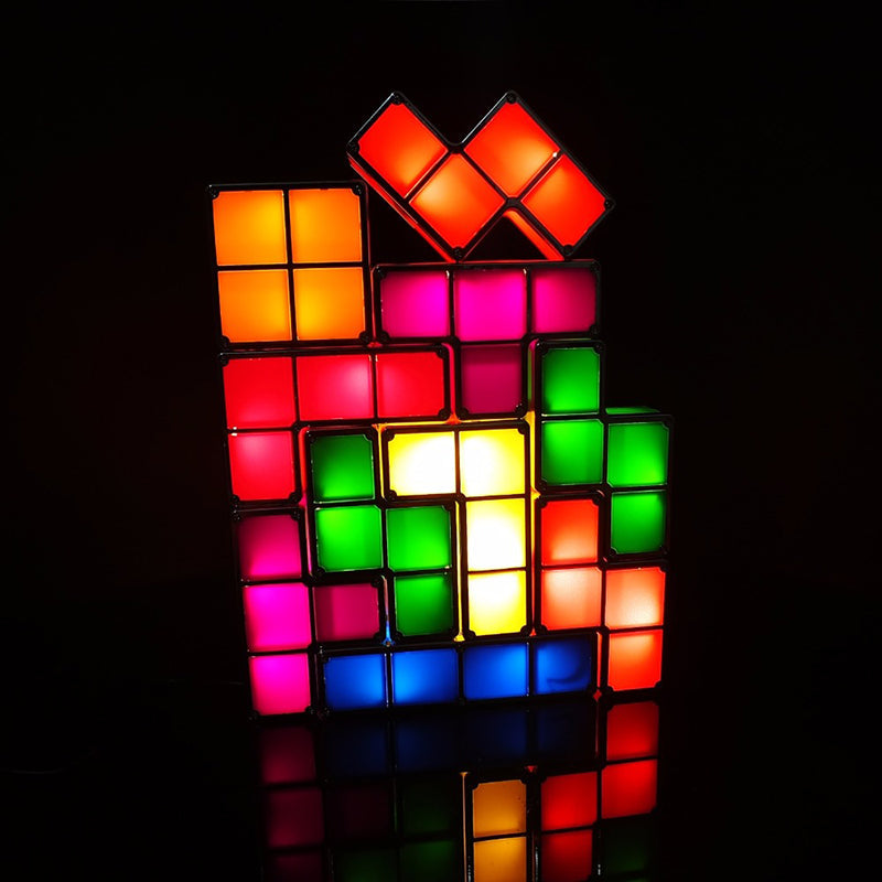 Tetra Blocks Light - Stackable LED Pieces - Creative Home Decor - 7 Colorful Shapes - 220V - 5W - ABS Material - Perfect for Playful Spaces