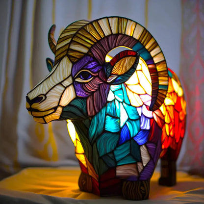 Light Sculptures - Stained Glass Animal-Inspired Lighting - 16 Unique Motifs - USB Rechargeable - 12-16 Hours Battery Life - Enchanting Home Decor