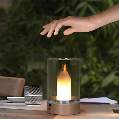 Candle Glow - LED Gesture-Controlled Table Lamp - Sleek Design - Warm White Light - Adjustable Brightness