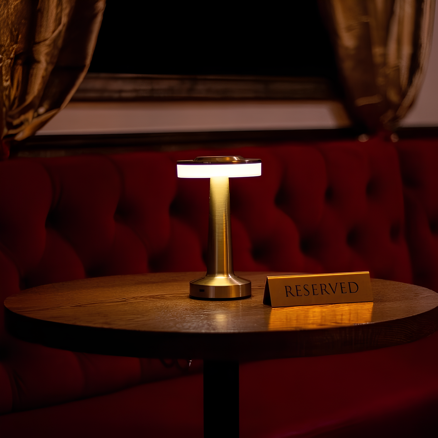 Retro Bar Table Lamp - Timeless Elegance - Dimmable LED Lighting - Cordless Design - Metallic Finish