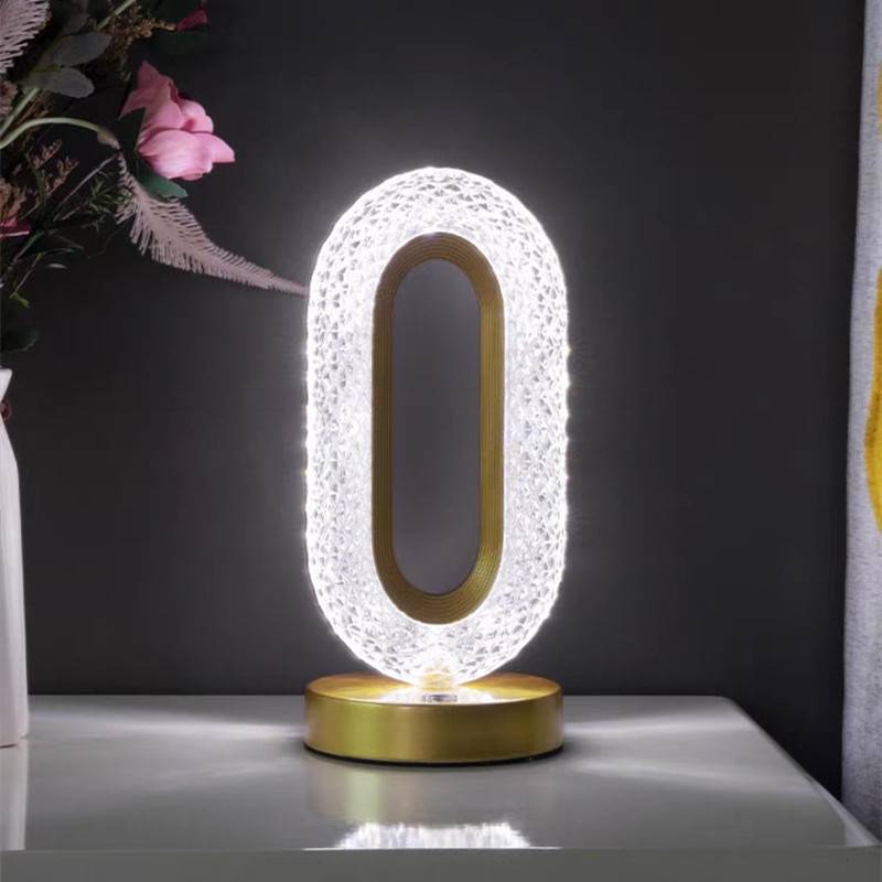 Regal Crystal Table Lamp - Elegant Design - Dimmable LED Light - Rechargeable USB-C - Crystal-Style Frame