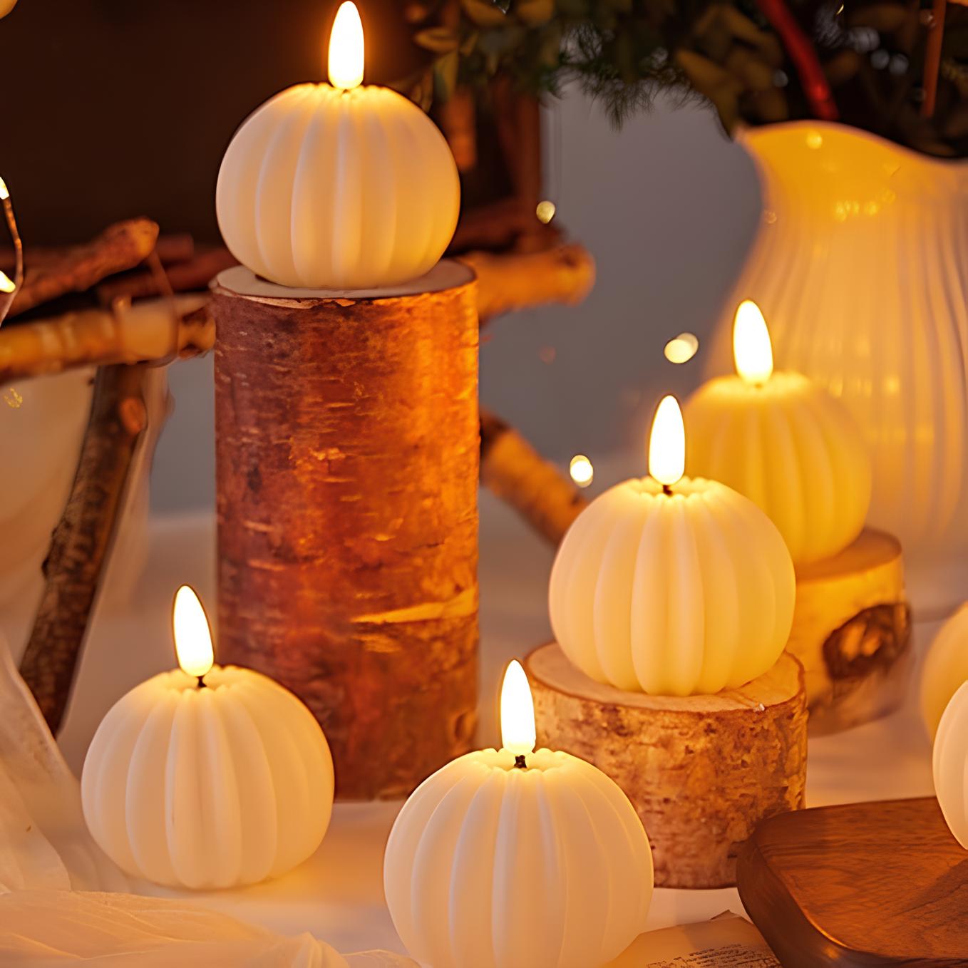 Flameless Block Candles - LED Lights Flicker Like Real Flames - Safe - Stylish & Energy-Efficient - Multiple Designs & Sizes - Perfect for Home Décor or Events