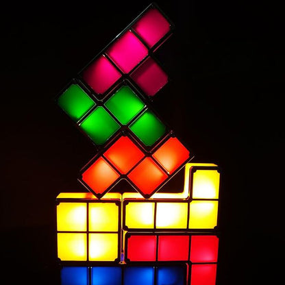 Tetra Blocks Light - Stackable LED Pieces - Creative Home Decor - 7 Colorful Shapes - 220V - 5W - ABS Material - Perfect for Playful Spaces