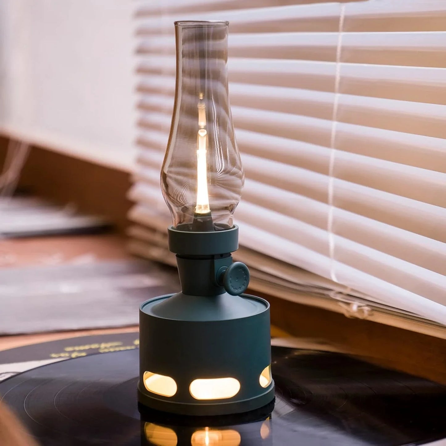 Vintage LED Lantern - Blow-to-Extinguish - Rechargeable USB-C - 160-Hour Battery - Smart Tilt-Off - Multi-Level Brightness - Classic Design