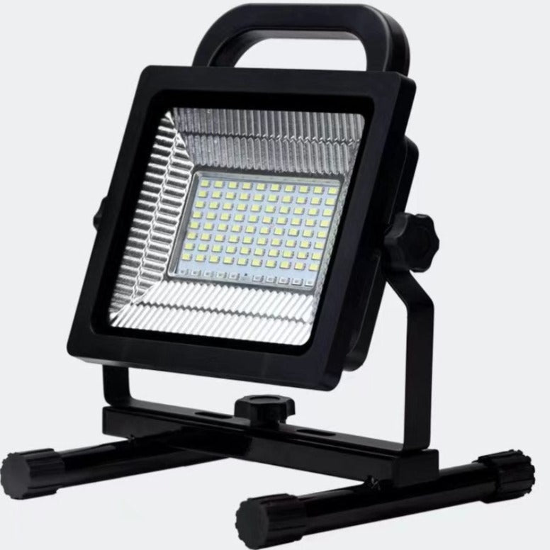 Solar Floodlight - 2000 Lumen - Adjustable Brightness - Solar & USB Rechargeable - 6-10 hrs Battery Life - Perfect for Outdoor Use & Decoration