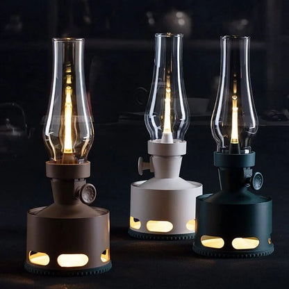 Vintage LED Lantern - Blow-to-Extinguish - Rechargeable USB-C - 160-Hour Battery - Smart Tilt-Off - Multi-Level Brightness - Classic Design