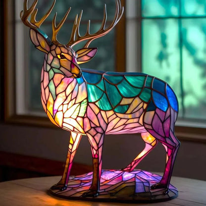 Light Sculptures - Stained Glass Animal-Inspired Lighting - 16 Unique Motifs - USB Rechargeable - 12-16 Hours Battery Life - Enchanting Home Decor