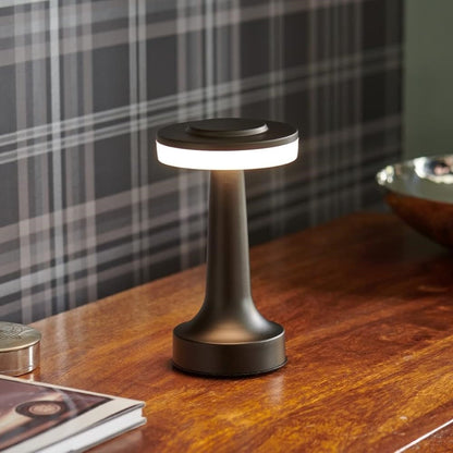 Retro Bar Table Lamp - Timeless Elegance - Dimmable LED Lighting - Cordless Design - Metallic Finish