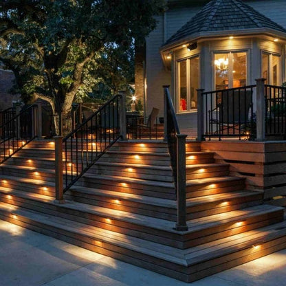 Solar Step Lights - Weather-Resistant LED Lighting - Solar Powered with Automatic Activation - Ideal for Stairs, Patios, and Gardens