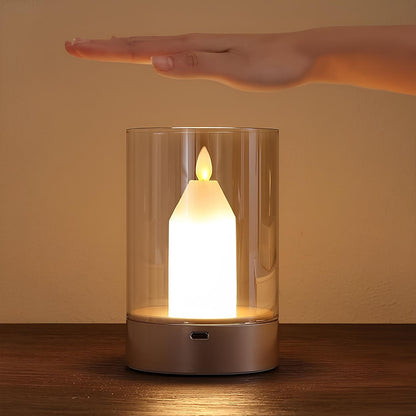 Candle Glow - LED Gesture-Controlled Table Lamp - Sleek Design - Warm White Light - Adjustable Brightness